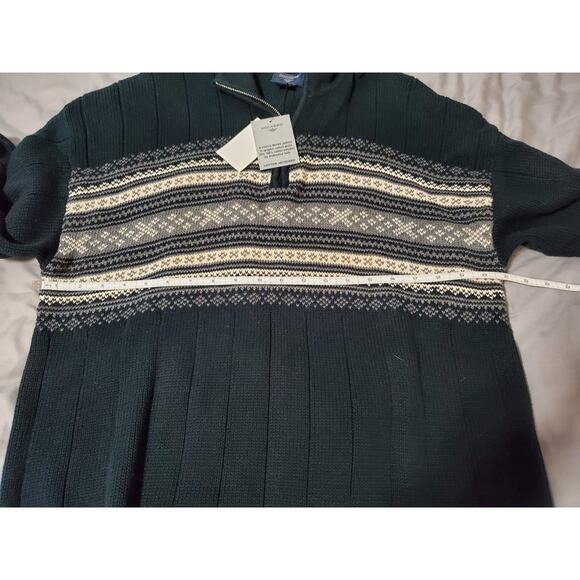 Dockers Men’s Nordic Pattern Cotton Jacquard Sweater Half-Zip Black Size L NWT - Picture 5 of 12